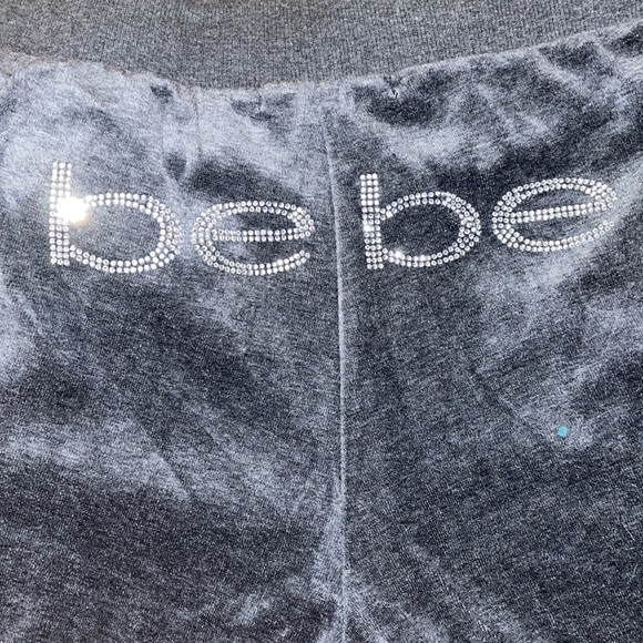 Bebe velour Grey rhinestone logo joggers XS, S - Picture 5 of 17